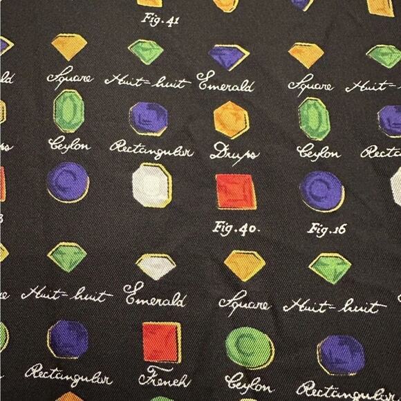 Vintage LAURÈL by Escada Silk Blouse Womens US 6 EU 38 Gemstone Print Black vtg - Picture 12 of 14